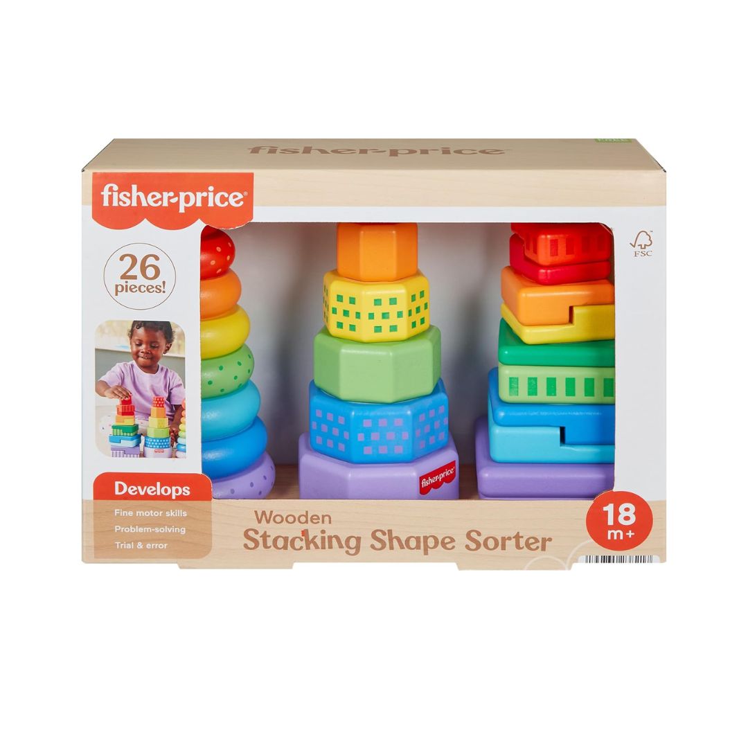 Toddler Toy Wooden Stacking Shape Sorter