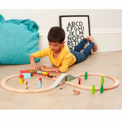 Elc Wooden Little Town Train Set