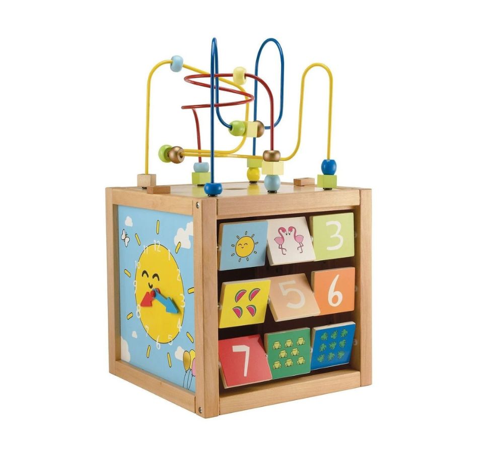 Elc Wooden Learning Cube ELC Giant Wooden Activity Cube – TheToyShoplb