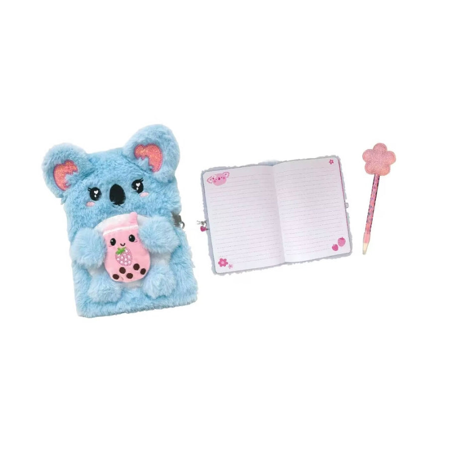 Koala Fuzzy Diary With Lock & Keys