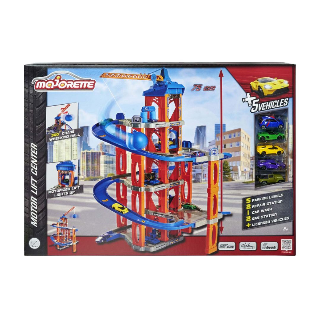 Majorette Garage with Lift and 5 Cars