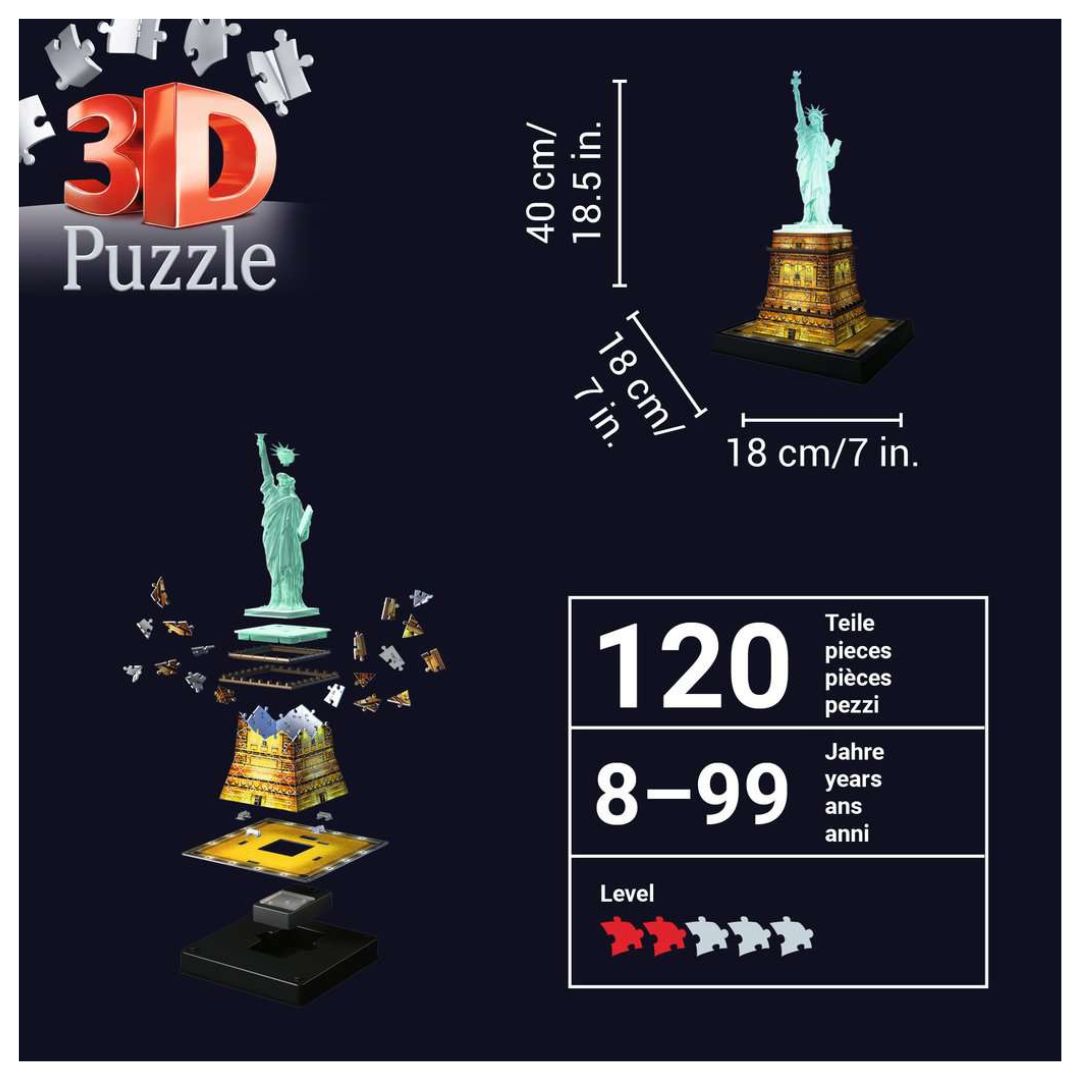 Statue of Liberty 3D Puzzle Night Edition