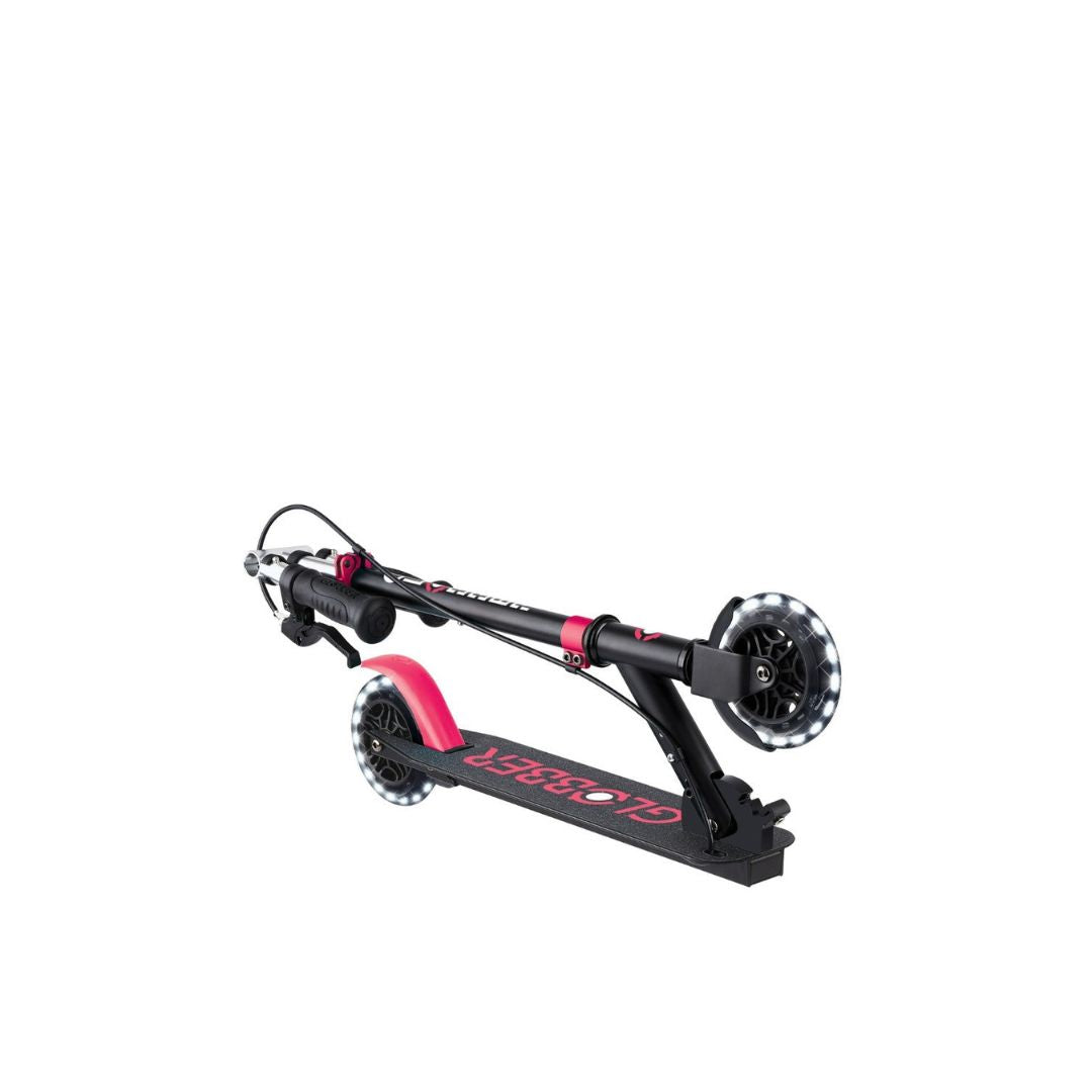 Globber Flow Element Junior Lights Black Pink Foldable Scooter