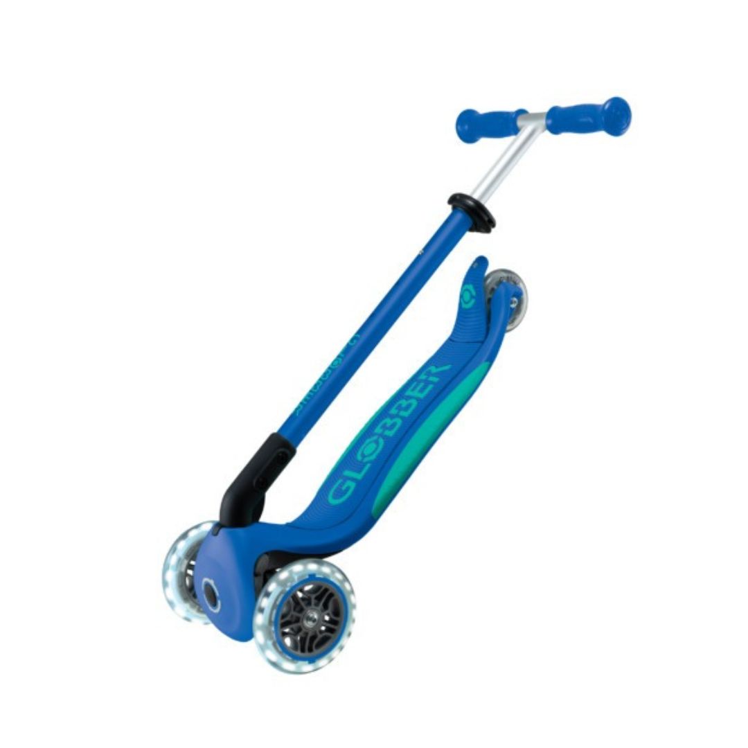 Globber Elite Glow Lights Scooter 3-Wheel Petrol Blue