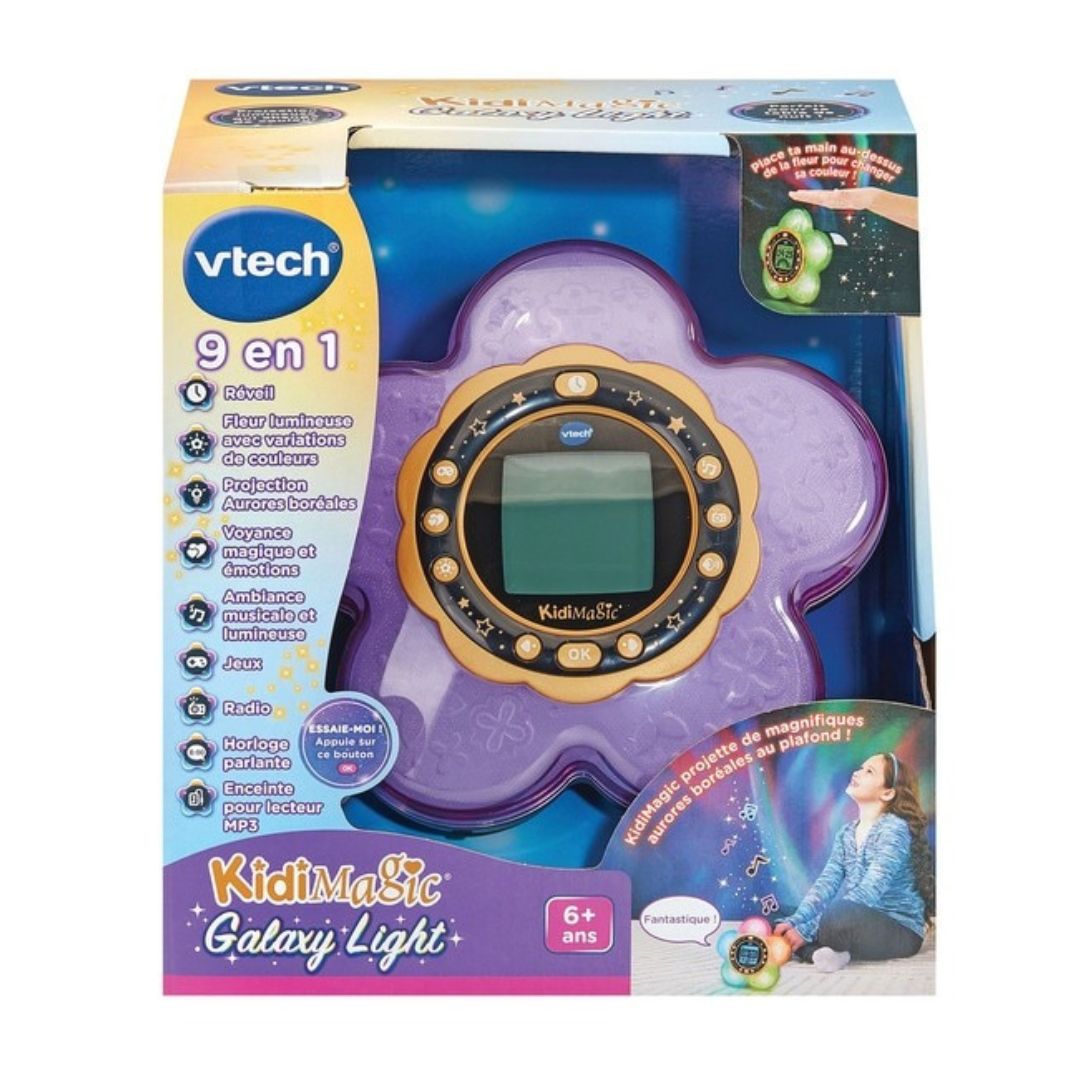 KidiMagic Galaxy Light Aurora Projector Alarm Clock