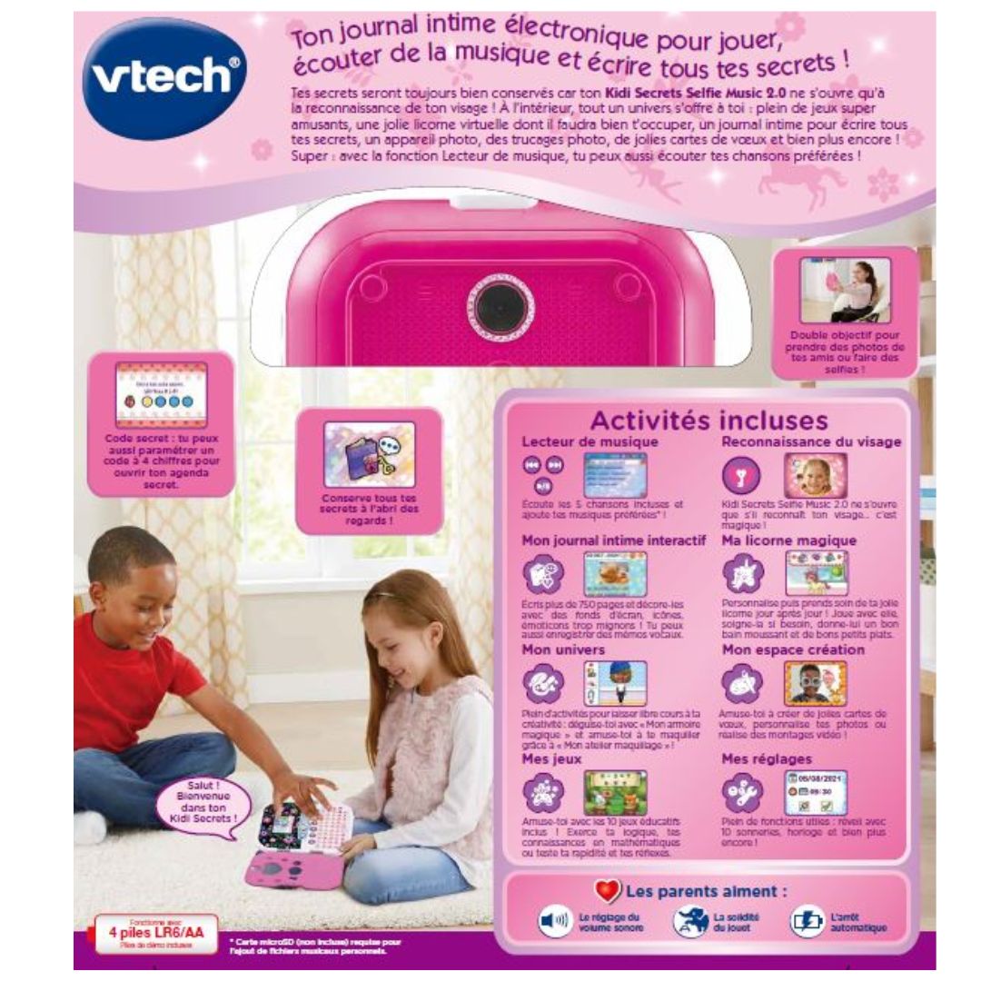 VTech Pink KidiSecrets Selfie Music 2.0