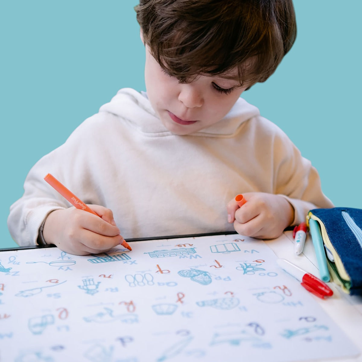 Coloring Mat (5 Erasable Markers - ABC)