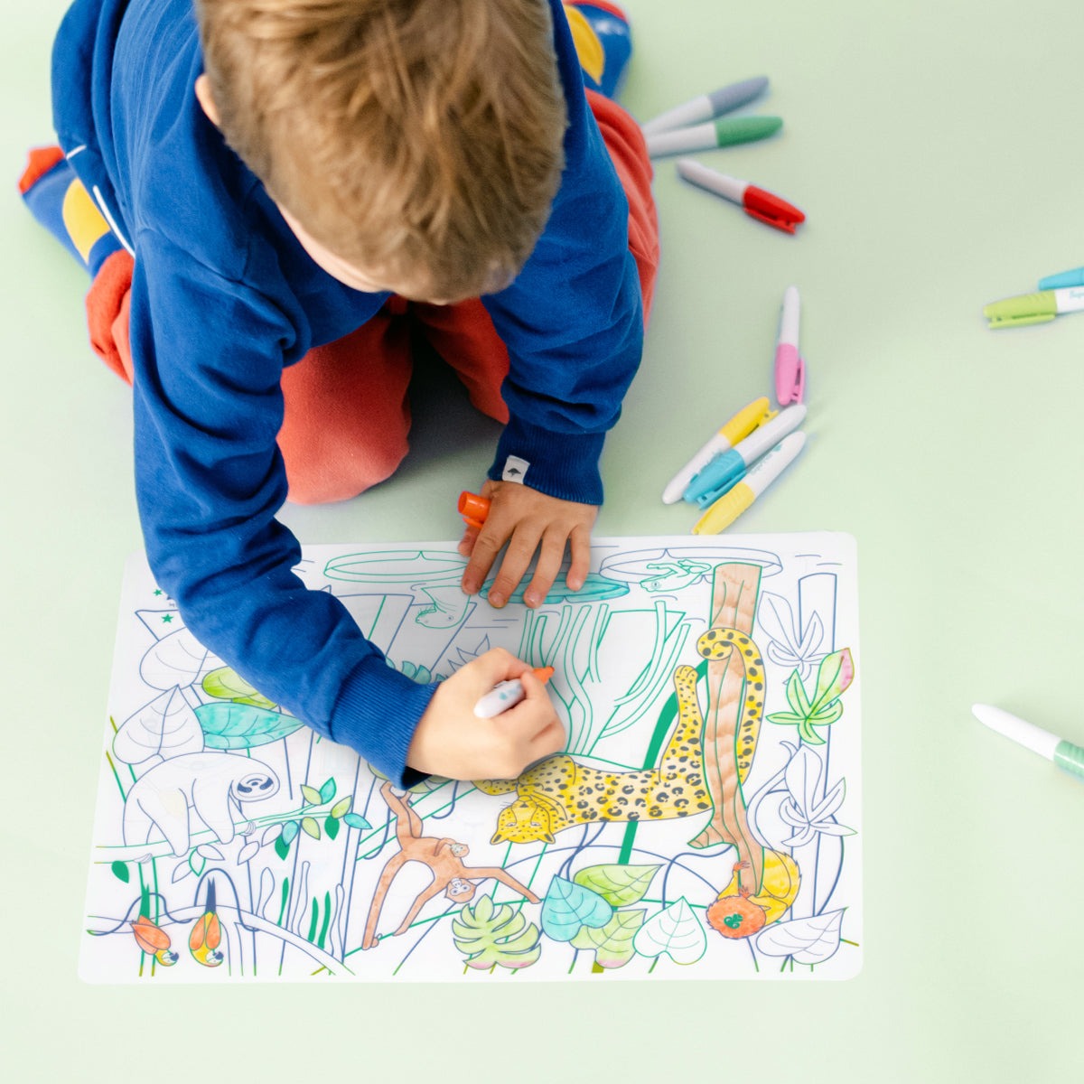 Coloring Mat (5 Erasable Markers - Amazonia)