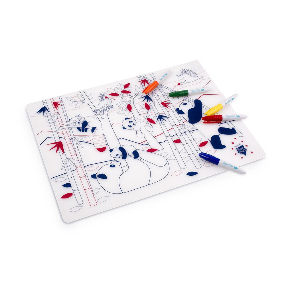 Coloring Mat (5 Erasable Markers - Panda)
