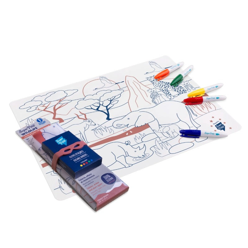 Coloring Mat (5 Erasable Markers - Savana)