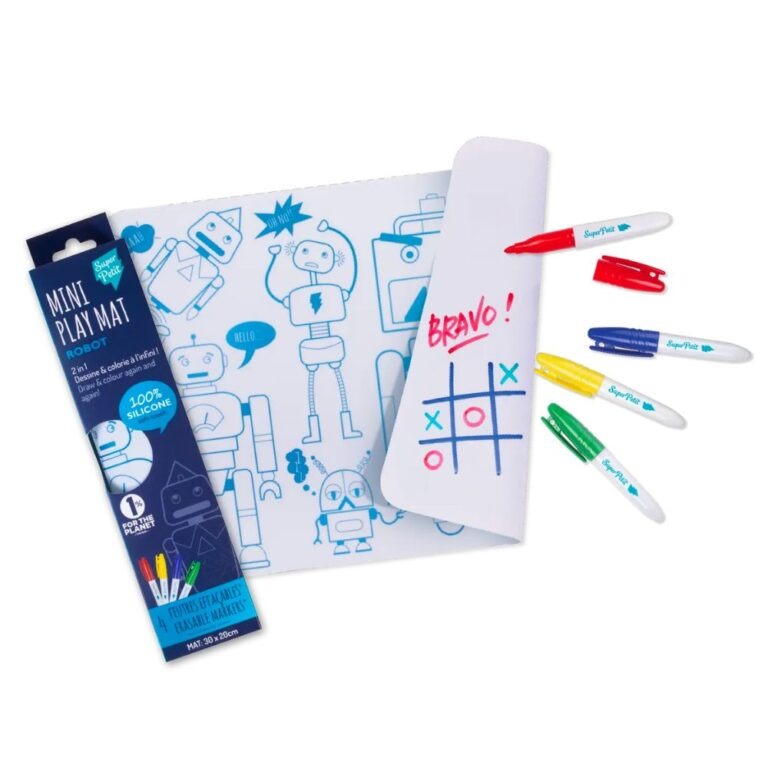 Coloring Mat (5 Erasable Markers - Robot)