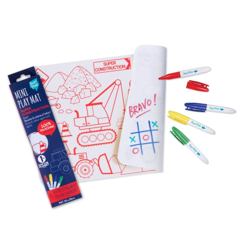 Coloring Mat (5 Erasable Markers - Construction)