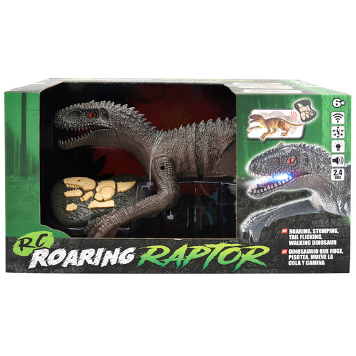 RC Roaring Raptor Grey Remote Control Dinosaur
