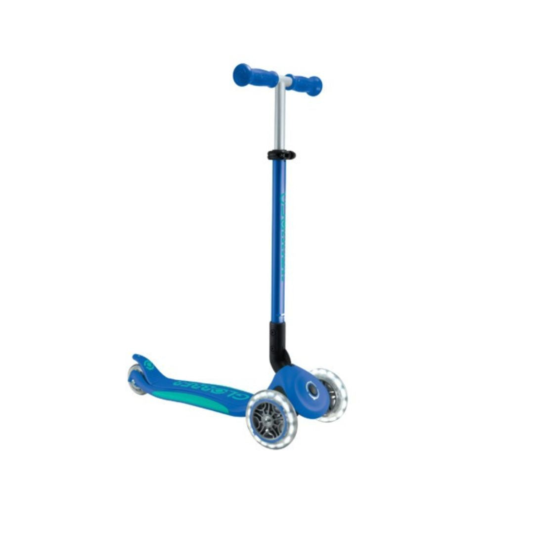 Globber Elite Glow Lights Scooter 3-Wheel Petrol Blue