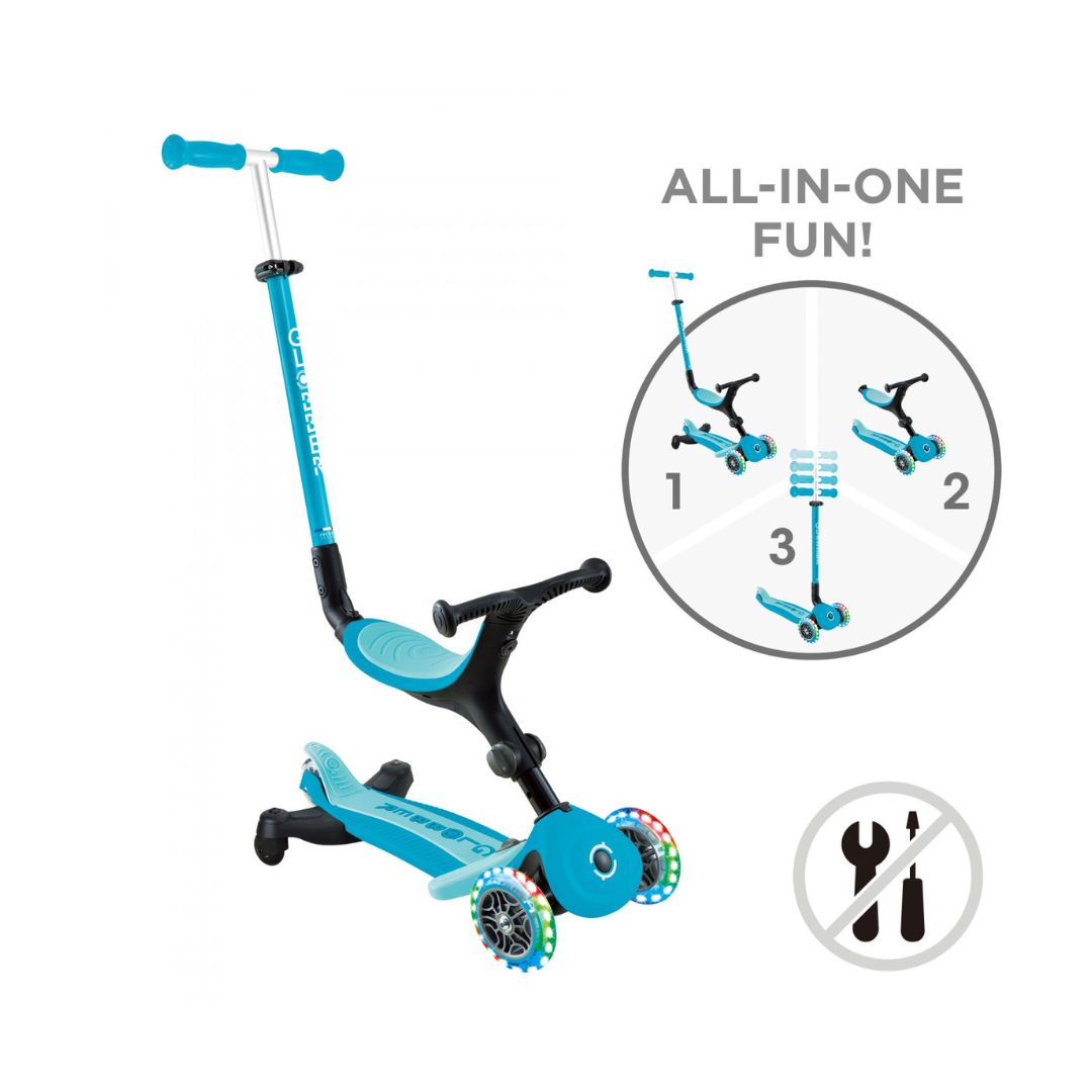 Globber Go Up Active Lights 360° Scooter Aqua Blue