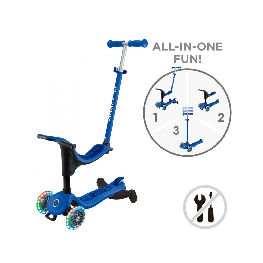 Globber Go Up Sporty Lights 360° Navy Blue Scooter