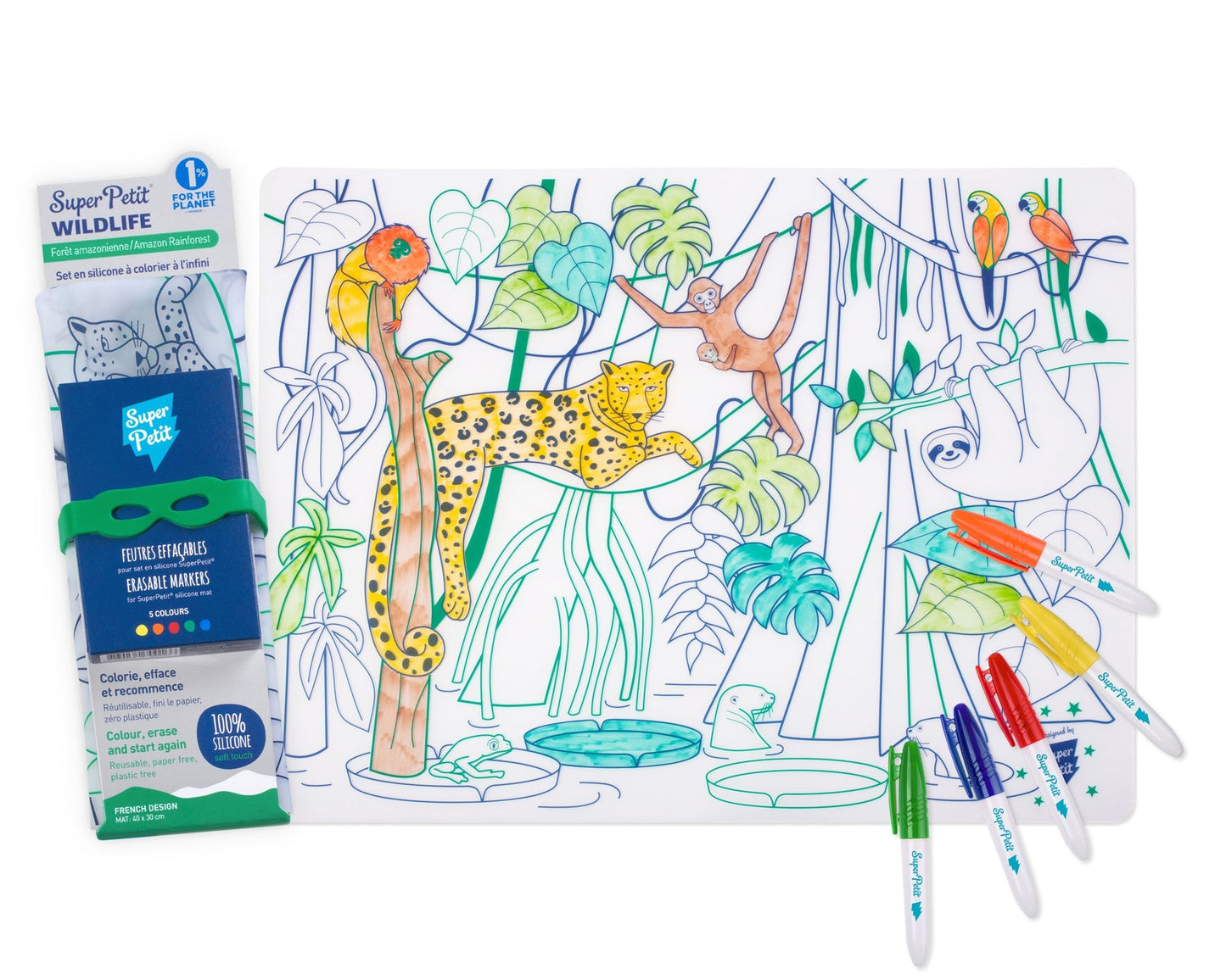 Coloring Mat (5 Erasable Markers - Amazonia)