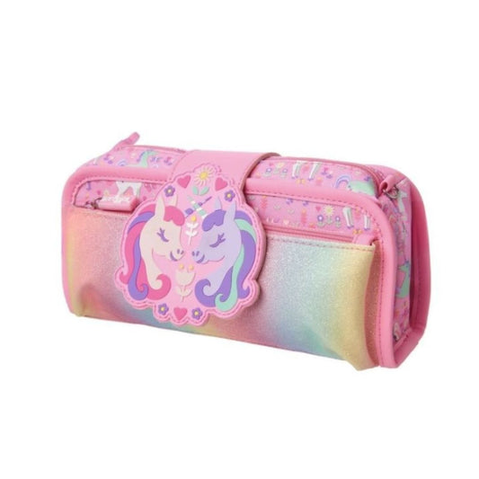 Smiggle Pink Unicorn Bag with Purple Butterfly Utility Pencil Case