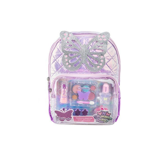 Glitter Butterfly Backpack With Makeup Set