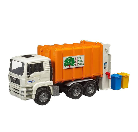 Bruder Garbage Truck With 2 Trash Cans