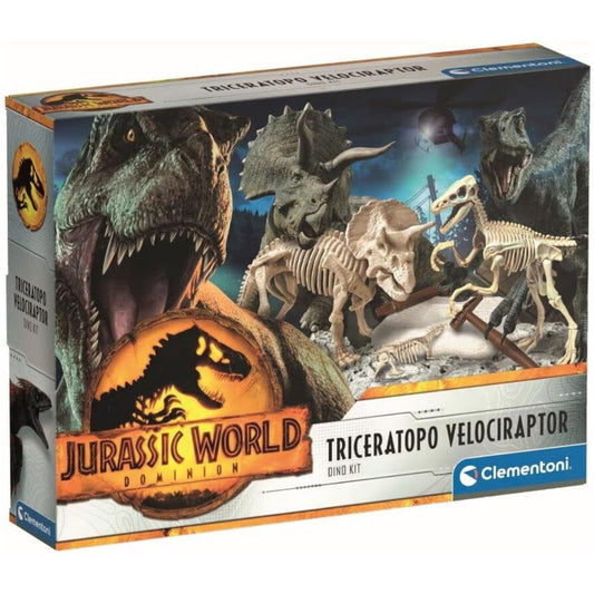 Clementoni Jurassic World 3 Triceratops & Velociraptor Excavation Kit