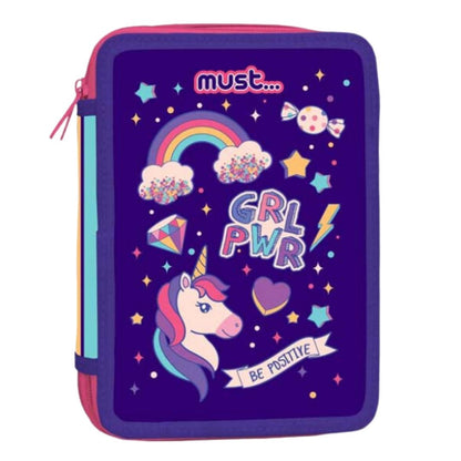 Must Be Positive Unicorn Pencil Case Double