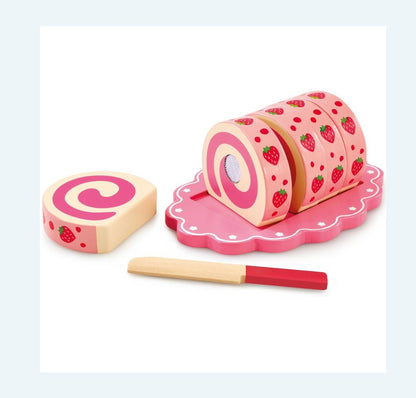 Wooden Strawberry Swiss Roll