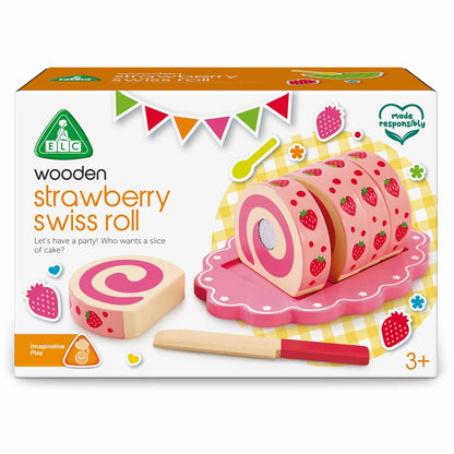 Wooden Strawberry Swiss Roll