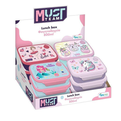Plastic Lunch Box 800ml Assorted