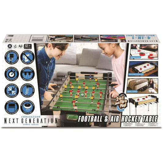 2-In-1 Reversible Football and Hover Puck Air Hockey Table