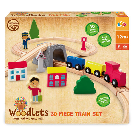 Woodlets 30 Piece Train Set