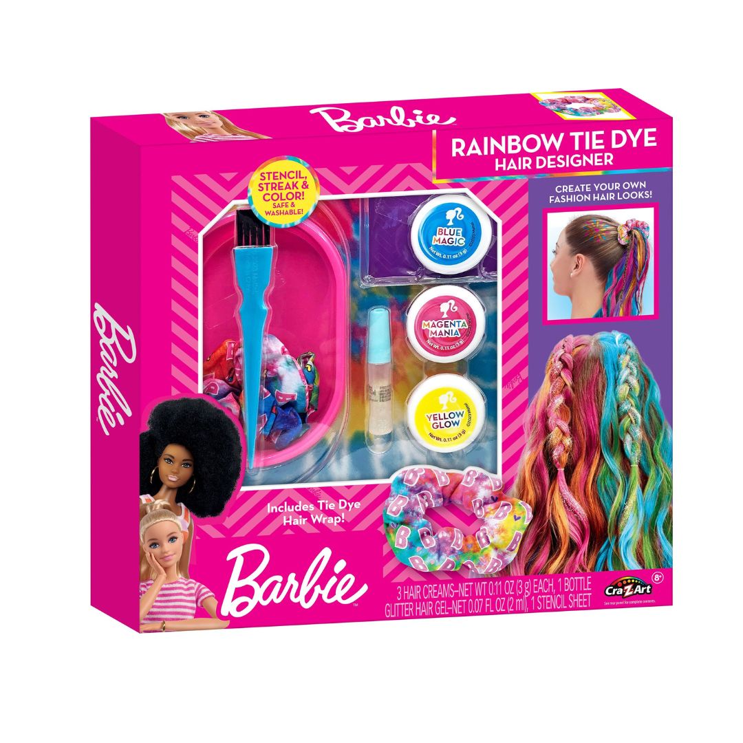 Barbie Hair Designer set in Rainbow Tie Dye