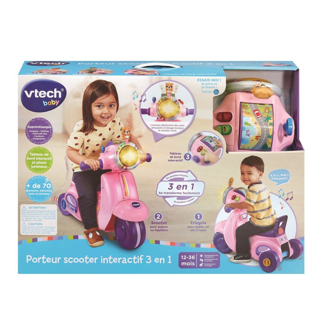 Interactive Scooter Carrier 3 in 1 Pink (French)