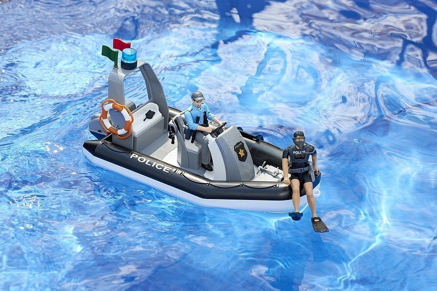 Bruder bworld police inflatable boat