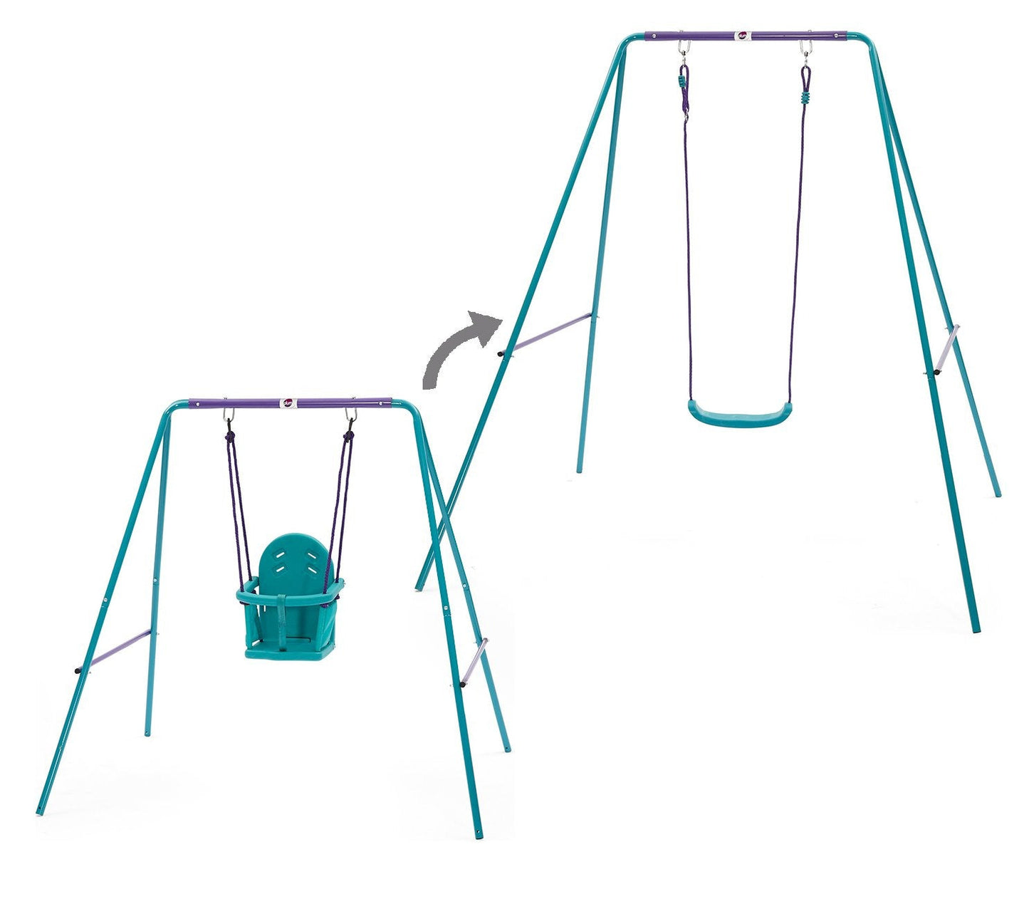 Plum 2 In 1 Swing Set Metal