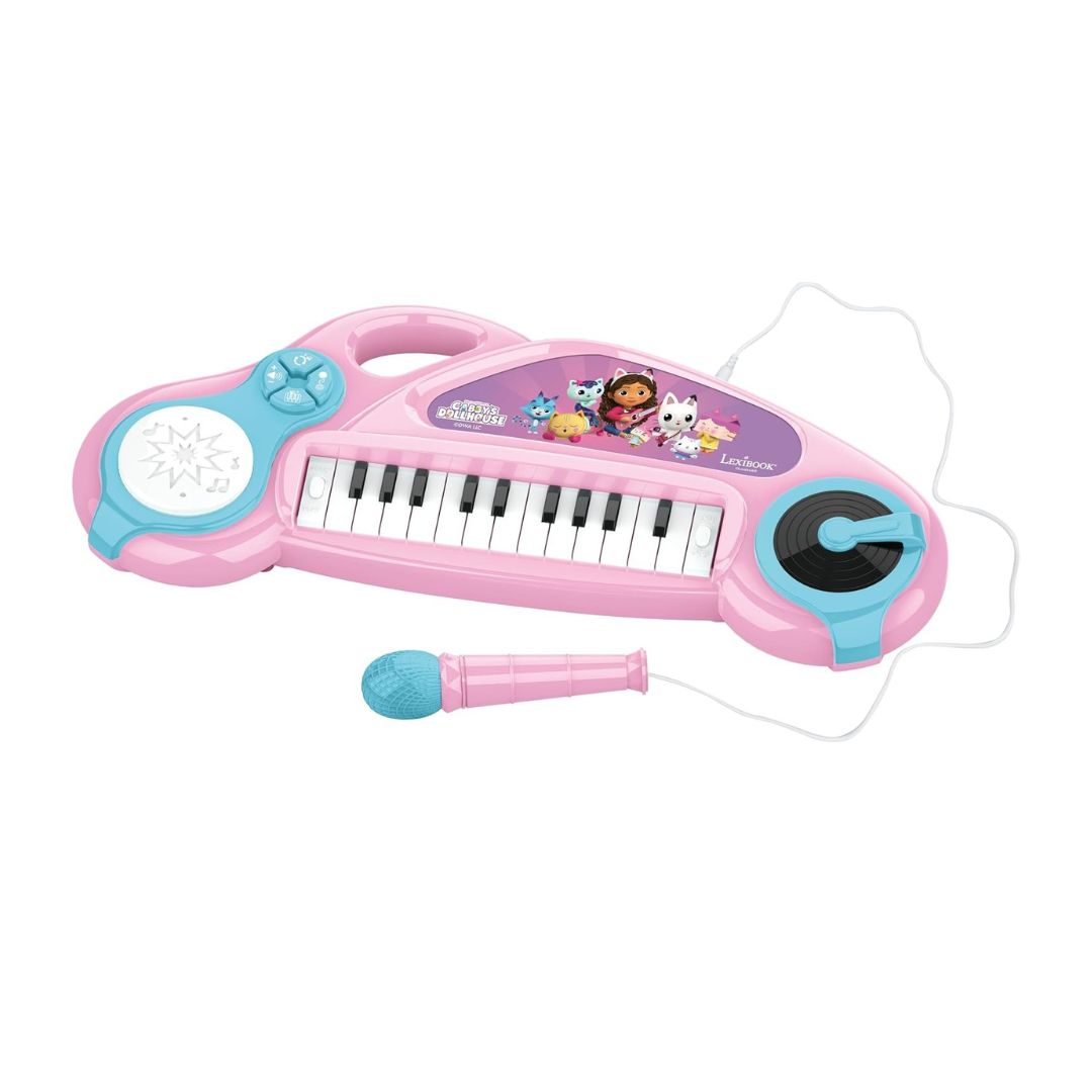 Gabby's  Doll House Electronic Piano for Kids with Light Effects and Microphone