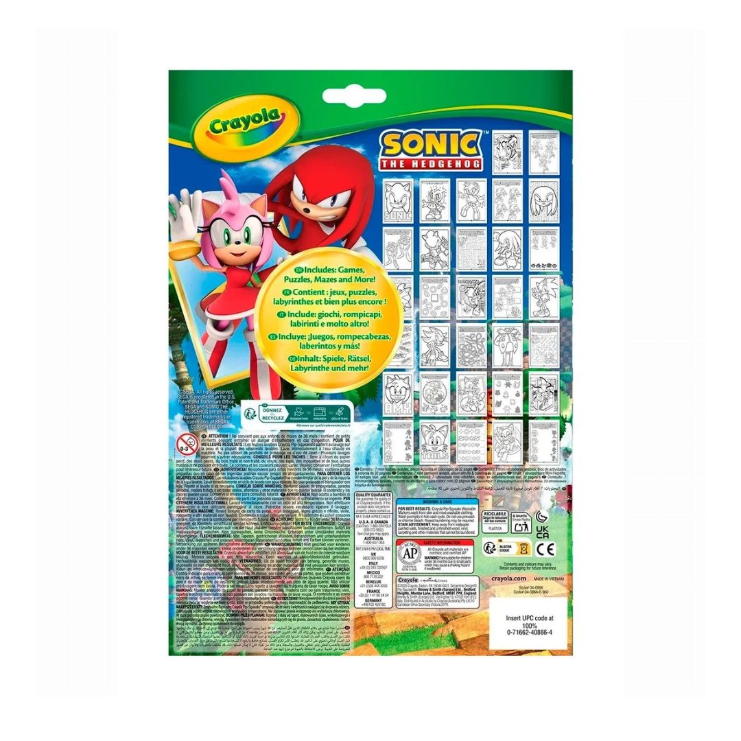 Crayola Sonic Coloring Page with Markers