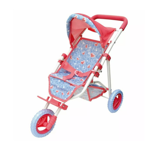 Dolls World Foldable 3 Wheel Stroller 53cm