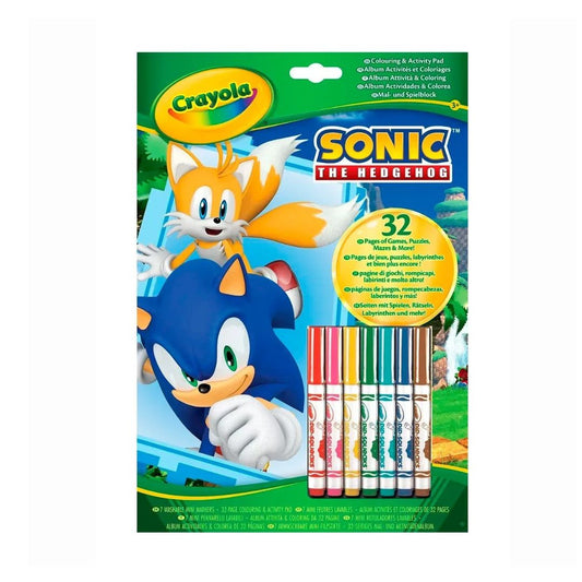 Crayola Sonic Coloring Page with Markers