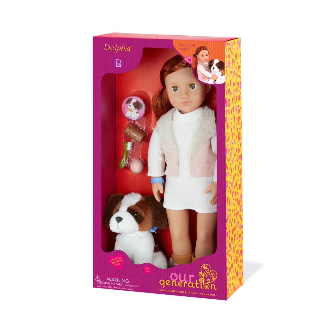 Delphia and Plush Pup Doll and Pet Set