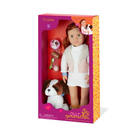 Delphia and Plush Pup Doll and Pet Set