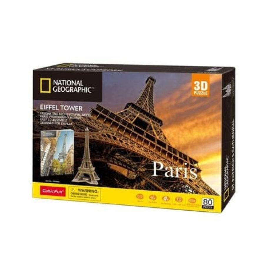 Cubic Fun National Geographic 3D Puzzle Eiffel Tower (80 Pieces)