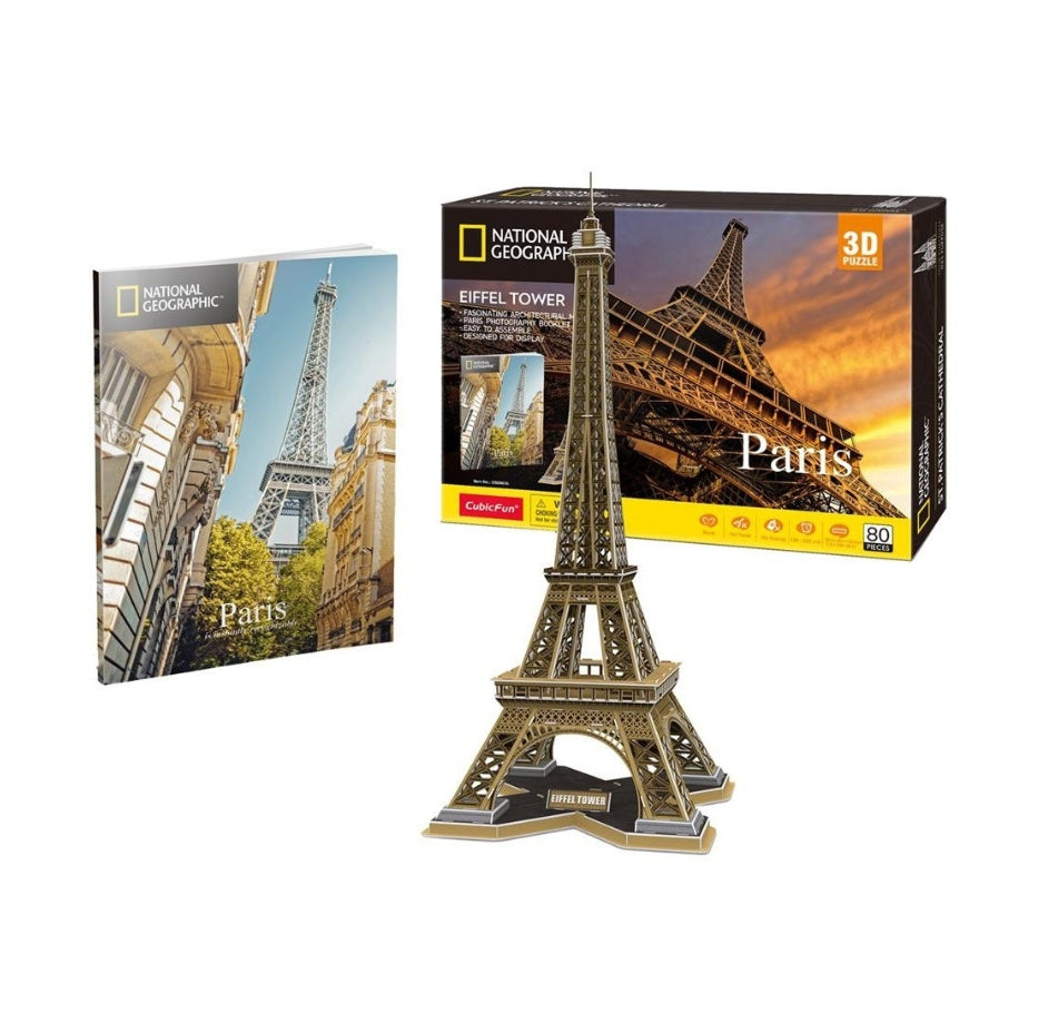 Cubic Fun National Geographic 3D Puzzle Eiffel Tower (80 Pieces)