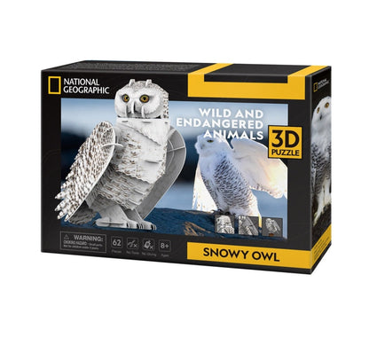 Cubic Fun National Geographic 3D Puzzle Snowy Owl (62 Pieces)