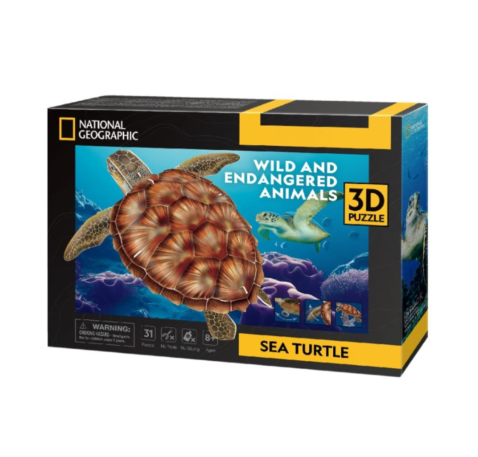 Cubic Fun National Geographic 3D Puzzle Sea Turtle (31 Pieces)