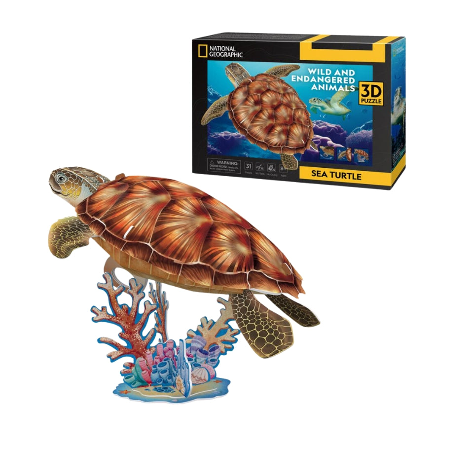 Cubic Fun National Geographic 3D Puzzle Sea Turtle (31 Pieces)