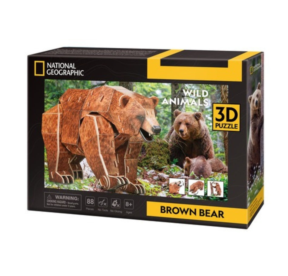 Cubic Fun 3D Puzzle National Geographic Brown Bear