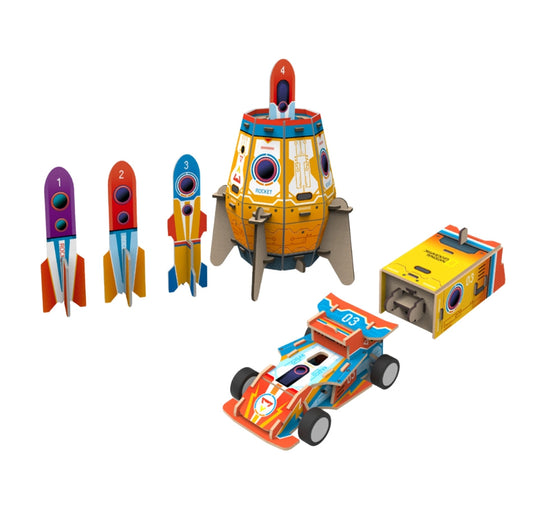 Cubic Fun 2 In 1 Blast Off Rocket & Racing Car