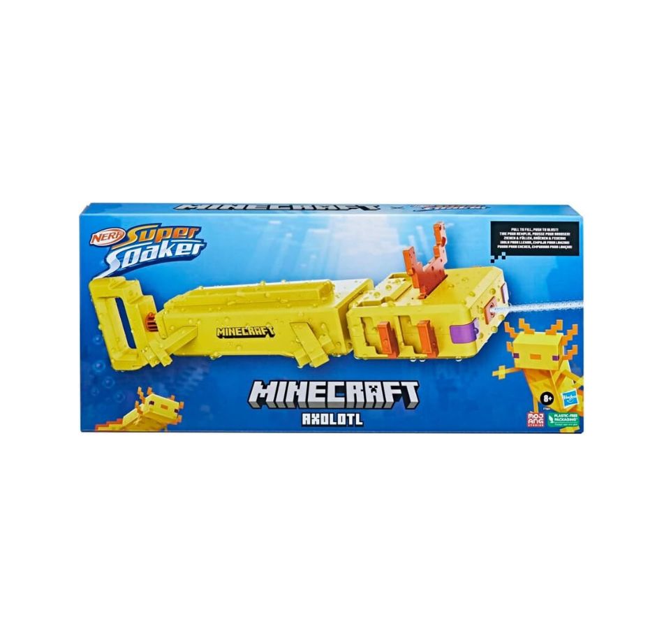 Nerf Super Soaker Minecraft Axolotl Water Blaster