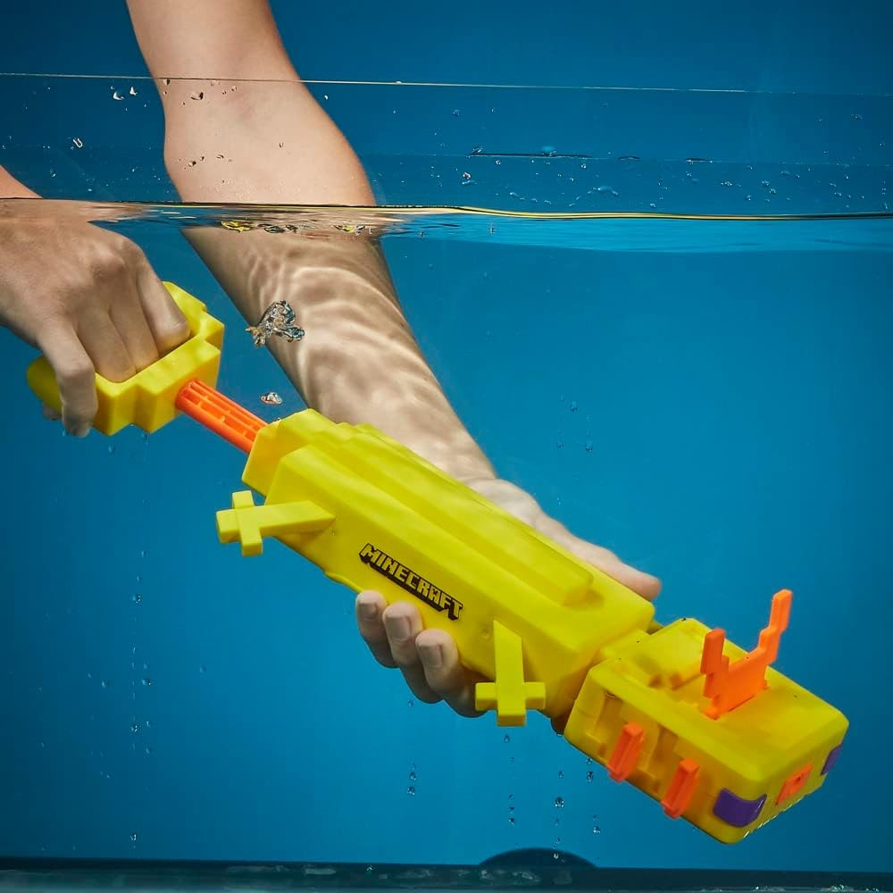 Nerf Super Soaker Minecraft Axolotl Water Blaster